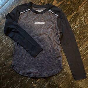 Abercrombie & Fitch Kids Charcoal and Black Long Sleeve Tee